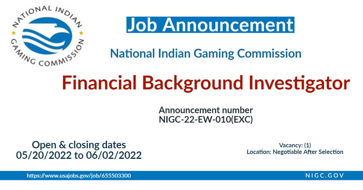 Job Announcement: Financial Background Investigator