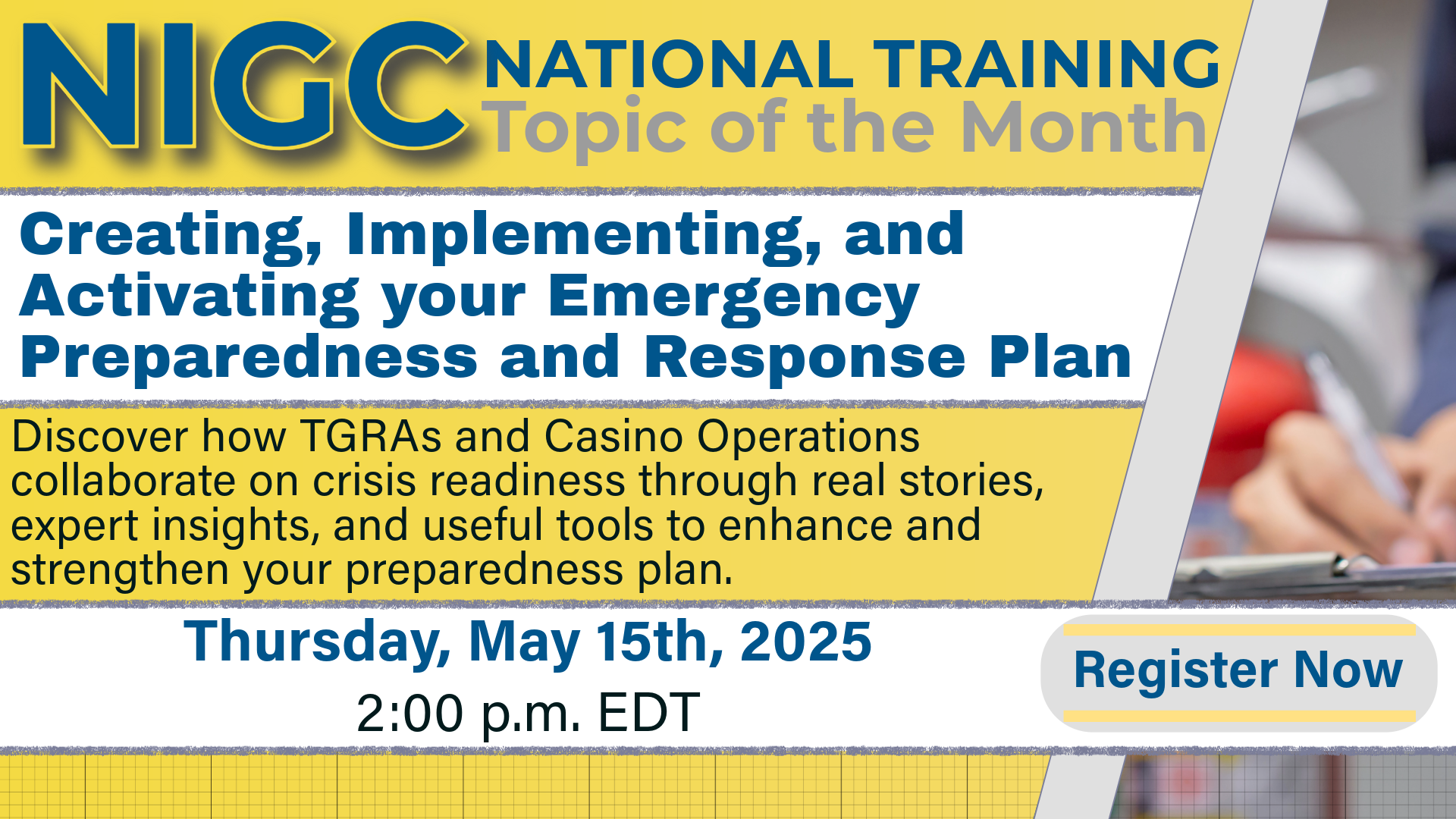 May NTTM: Creating, Implementing, and Activating your Emergency Preparedness and Response Plan