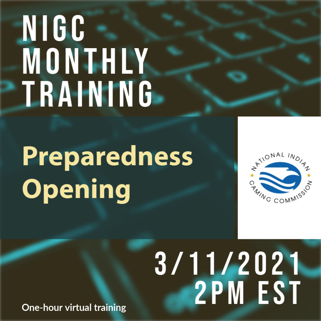 NIGC Monthly Training: Preparedness Opening