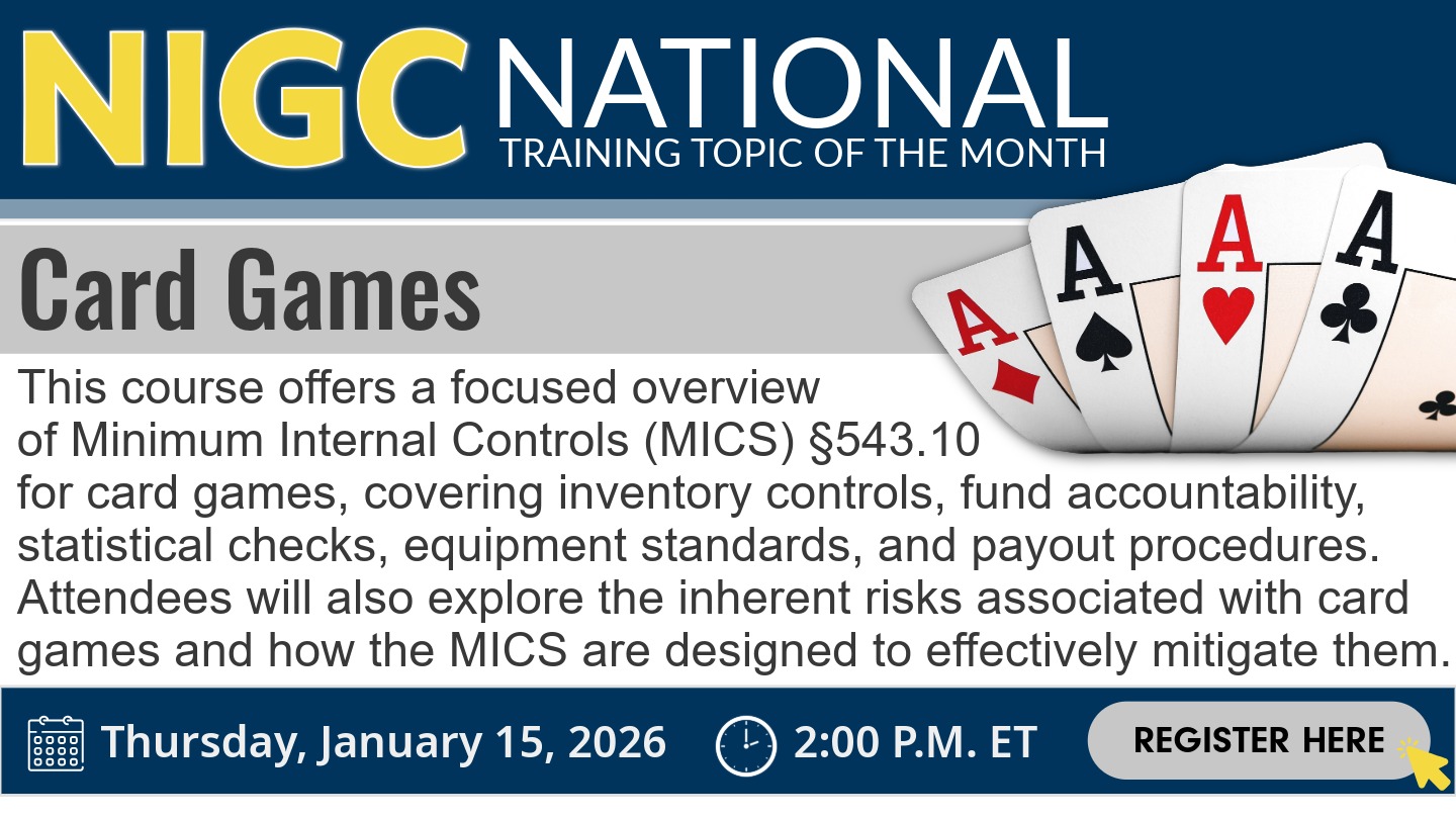 NIGC January 2026 NTTM Card Games Training announcement
